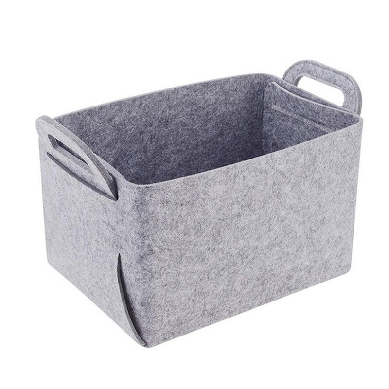 创意毛毡折叠包杂物玩具用品整理毛毡篮简约毛毡整理收纳包