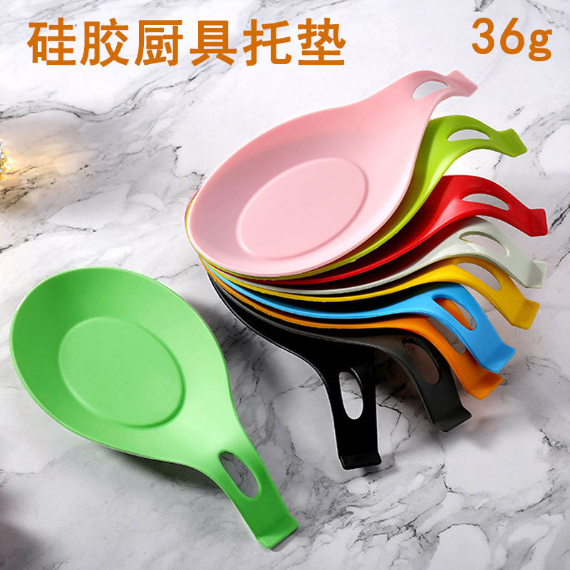 silicone kitchenware cushioning spoon mat spoon pad storage pad high temperature resistant silicone sauce dish more support seasoning dish spoon pad