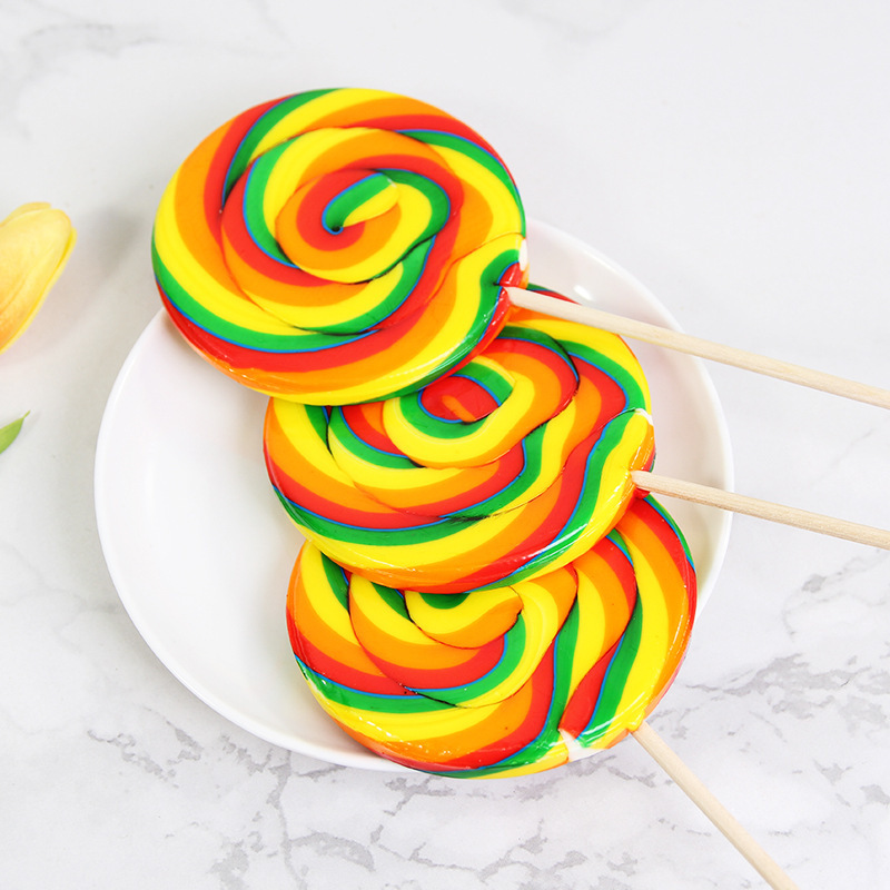 稻麦香200克80克超大五彩棒棒糖婚庆节日儿童零食糖果彩虹波板糖
