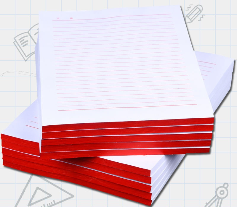 草稿纸批发信纸本单双线田格方格英语作业文稿纸信纸学生用单线纸