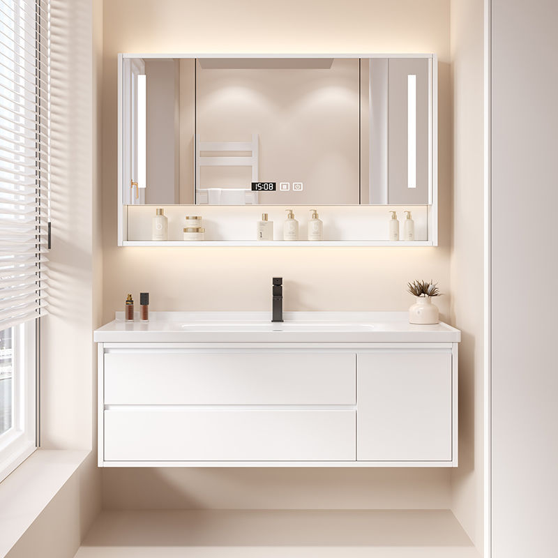Washbasin Bathroom Cabinet Combination Ceramic Whole Washbin Simple Integrated Bathroom Smart Wash Wash Basin Set