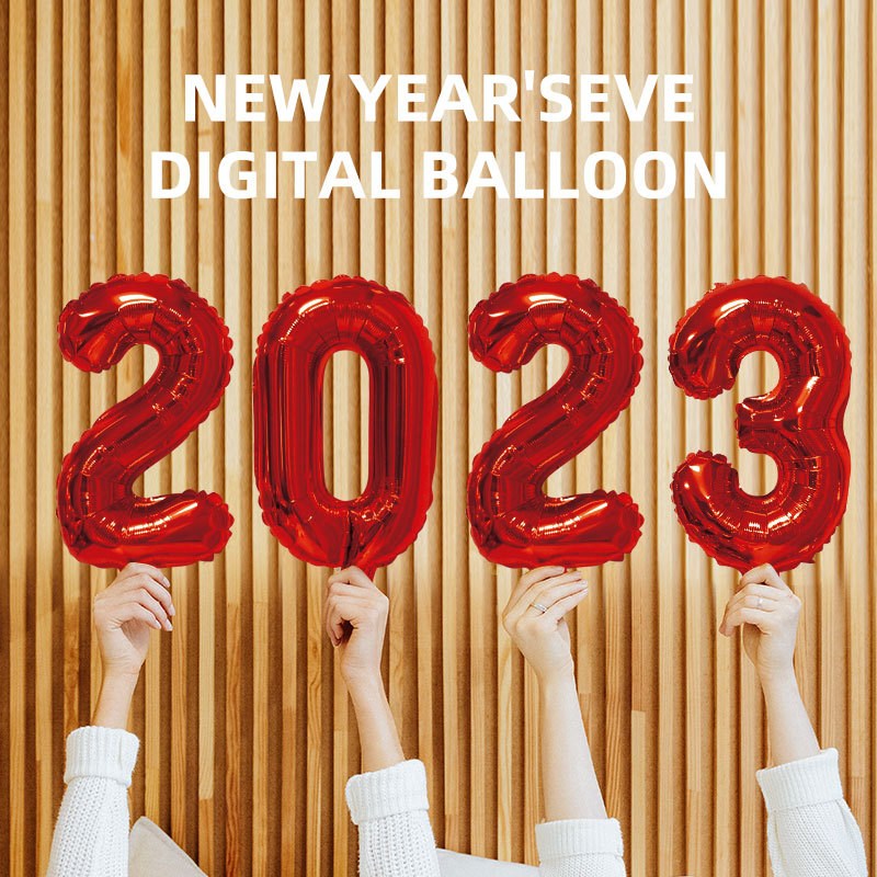 16寸32寸数字铝膜气球2023新年套装元旦跨年春节派对装饰布置用品