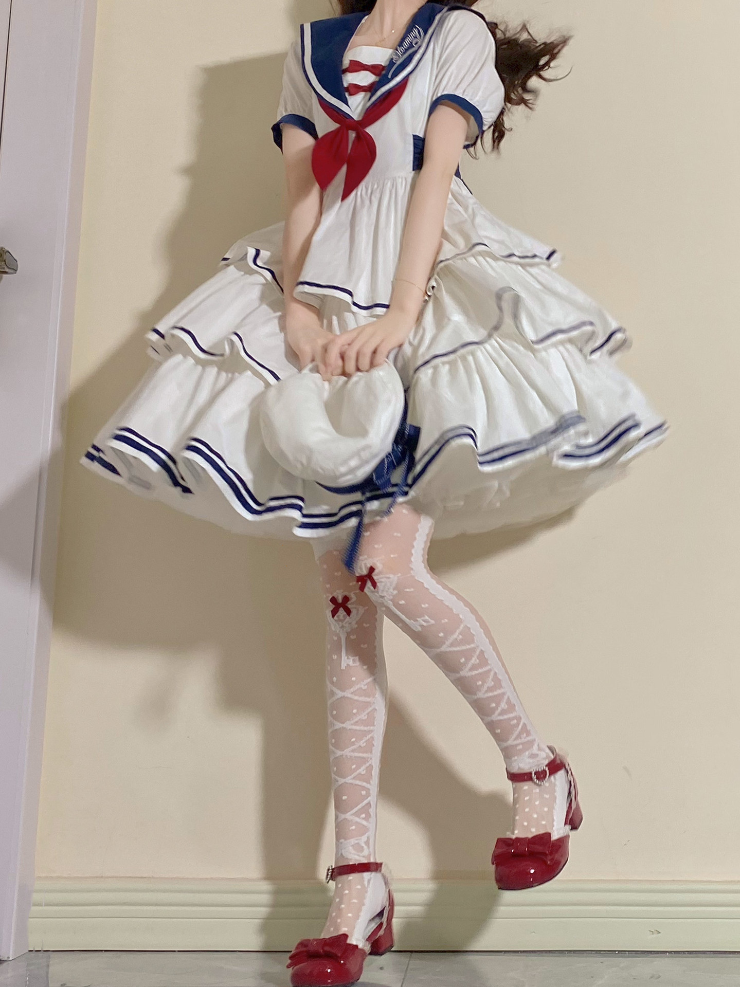 lolita薄款提花大腿袜洛丽塔过膝袜甜美日系lolita长筒袜lo