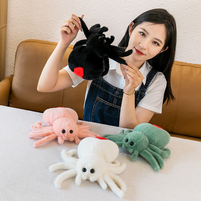 Foreign Trade Red Tail Spider Doll Plush Toys Cute Cartoon Doll Halloween Trick Props Ragdoll Doll