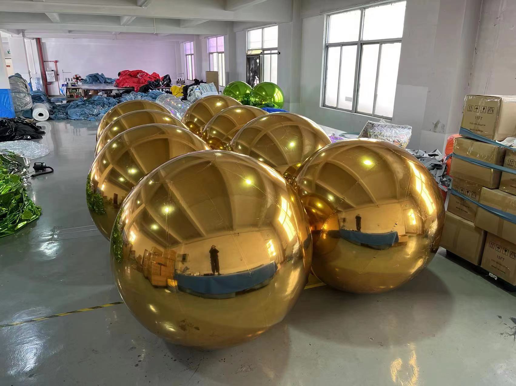 Gold Silver Inflatable PVC Mirror Ball Stage Bar Disco Ball Large Activity Venue Ornament Ball