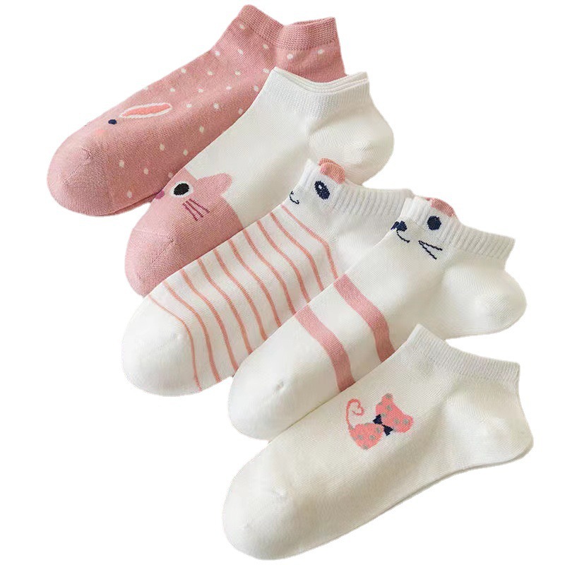 Spring and Summer New Boat Socks Women Japanese Cute Cotton Socks Korean Socks Low Top Shallow Mouth Pink Socks Women Ins Wholesale