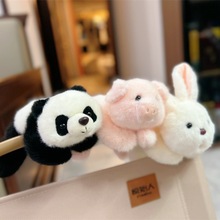 正版豪伟达爱宠系列熊猫粉猪小白兔毛绒公仔安抚小动物布娃娃礼物