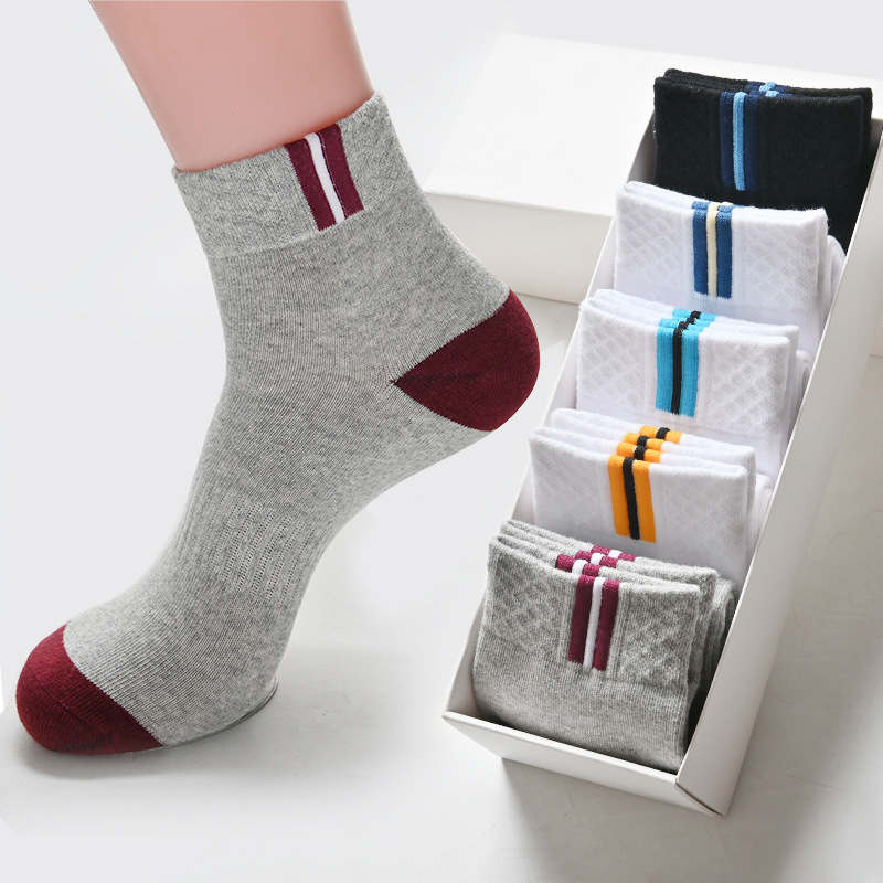 Socks Men's Sport Mid-Calf Length Sock Spring, Autumn and Summer Thin Type Cotton Socks Breathable Winter Long Tube Men's Socks Street Vendor Stocks Wholesale