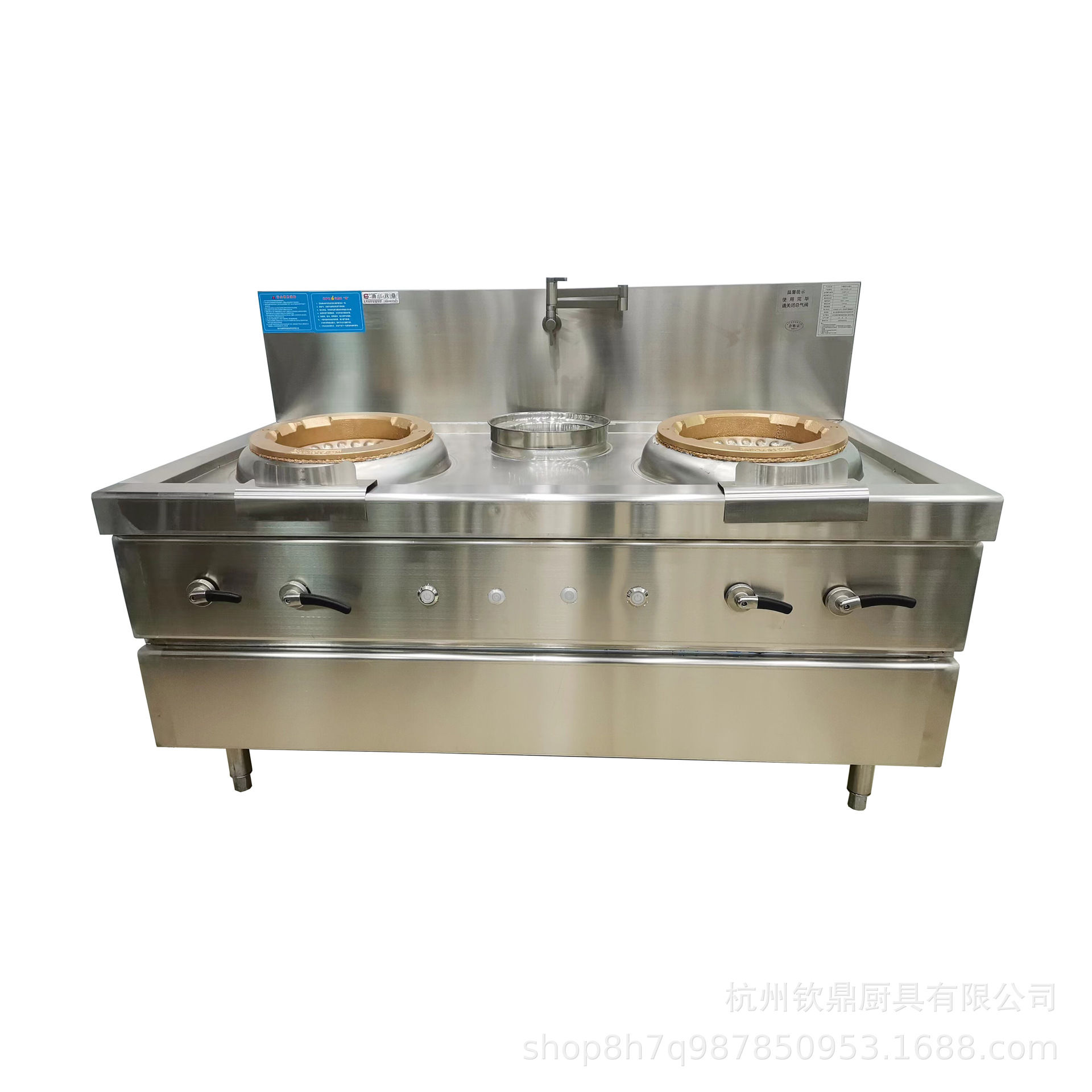 商用燃气灶不锈钢双灶带尾煤气爆炒炉饭店炒炉灶台