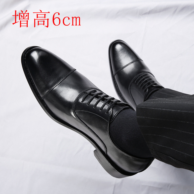 男士三接头增高6cm皮鞋潮真皮结婚新郎内增高牛津鞋正装商务男鞋