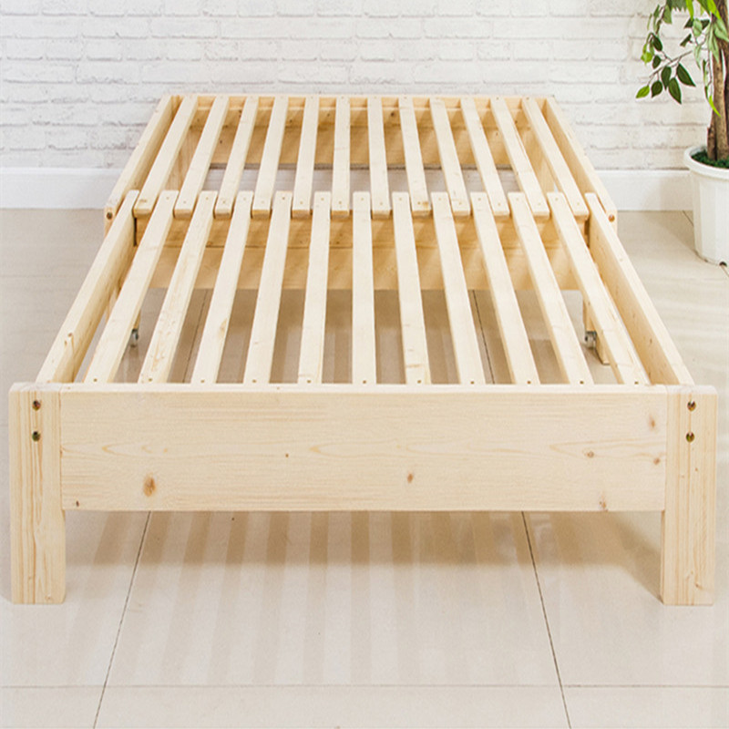 全实木原木榻榻米抽拉床伸缩床多功能成人儿童床午休沙发床推拉床