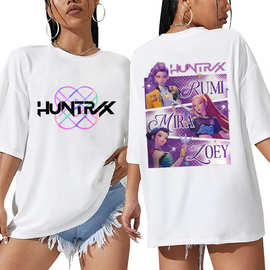 跨境新款Kpop猎魔女团T恤时尚女装男女夏季短袖T恤上衣