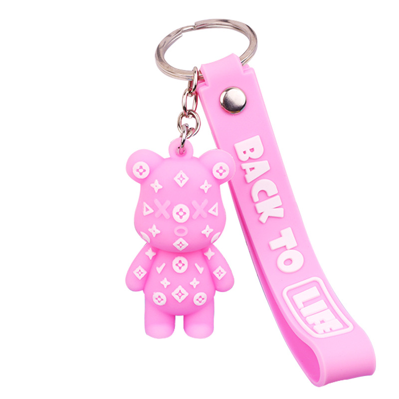 Cute Cartoon Bear Keychain Pendant Doll Accessories Creative Gifts Car Key Ring Bags Factory Wholesale