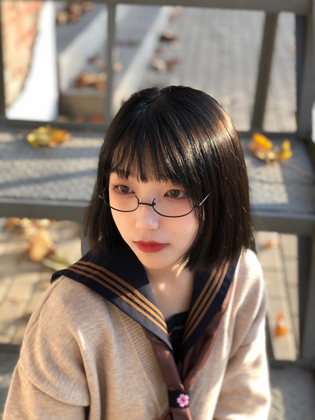 下半框眼镜架女日系软萌妹眼镜金属二次元动漫学生装饰卡哇伊少女