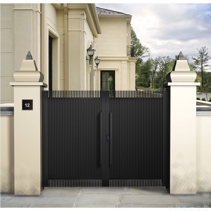 简约户外铁艺镀锌大门庭院门别墅双开门家用围墙入户花园院子大门