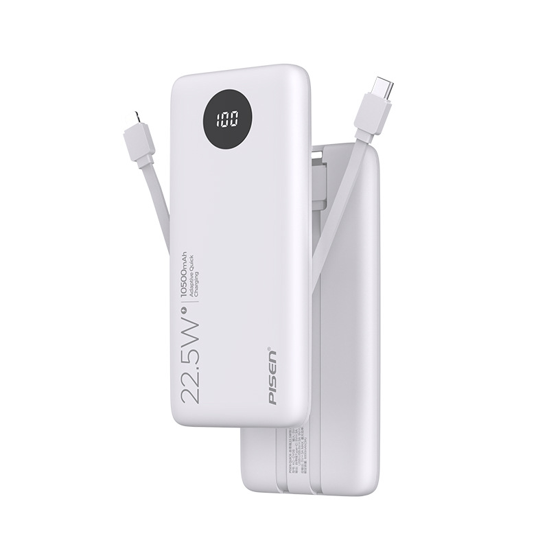 Pinsheng 10000 MA with Cable Power Bank 22.5W Fast Charge Mini Portable Power Source Custom Wholesale