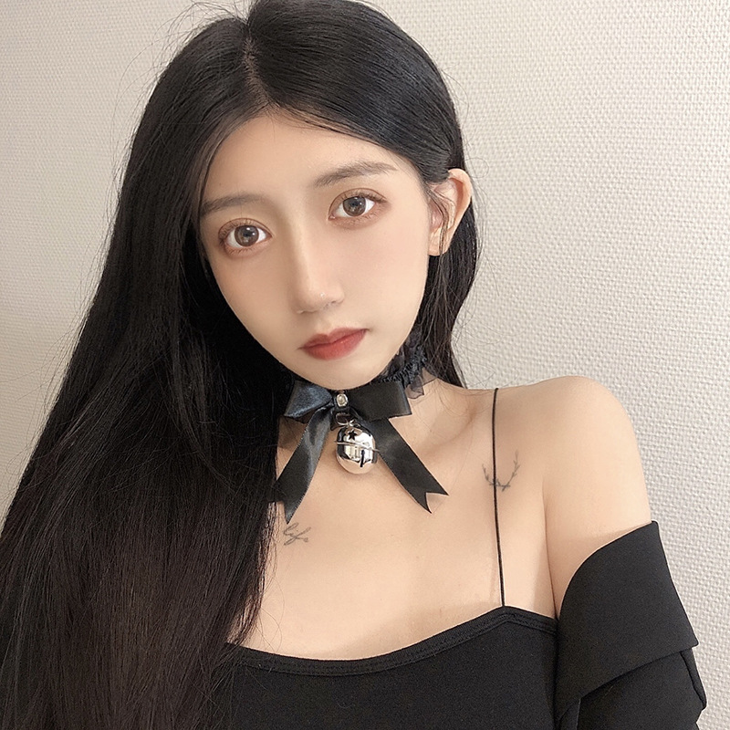 蕾丝小铃铛项链女choker脖子配饰颈带颈链软妹项圈