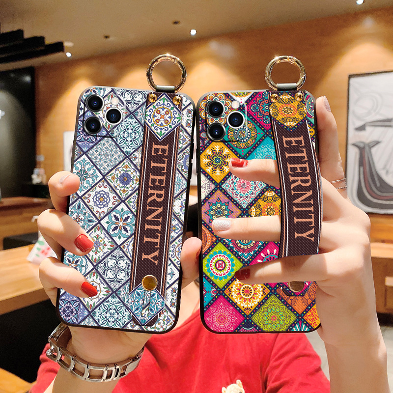 适用oppo K9S R11S腕带findx2 x3保护套F17Pro浮雕R15图腾手机壳