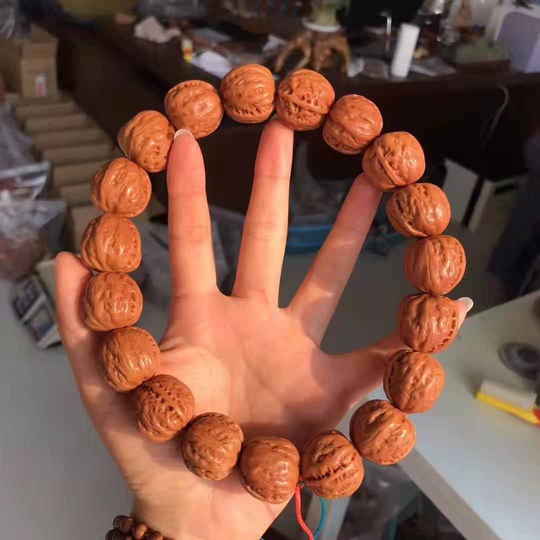 文玩核桃手串 京八楞核桃 门头沟桃核手持 龙纹脑纹桃核产地批发