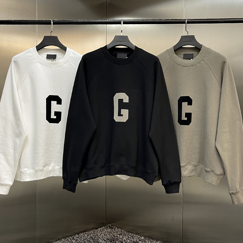 fear of god g字母植绒卫衣第七季fog主线高街宽松休闲衫男女男式