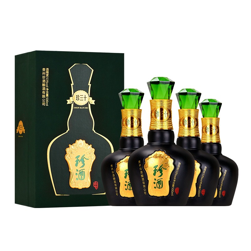贵州珍酒珍三十53度酱香型白酒500ml*4瓶整箱装-阿里巴巴