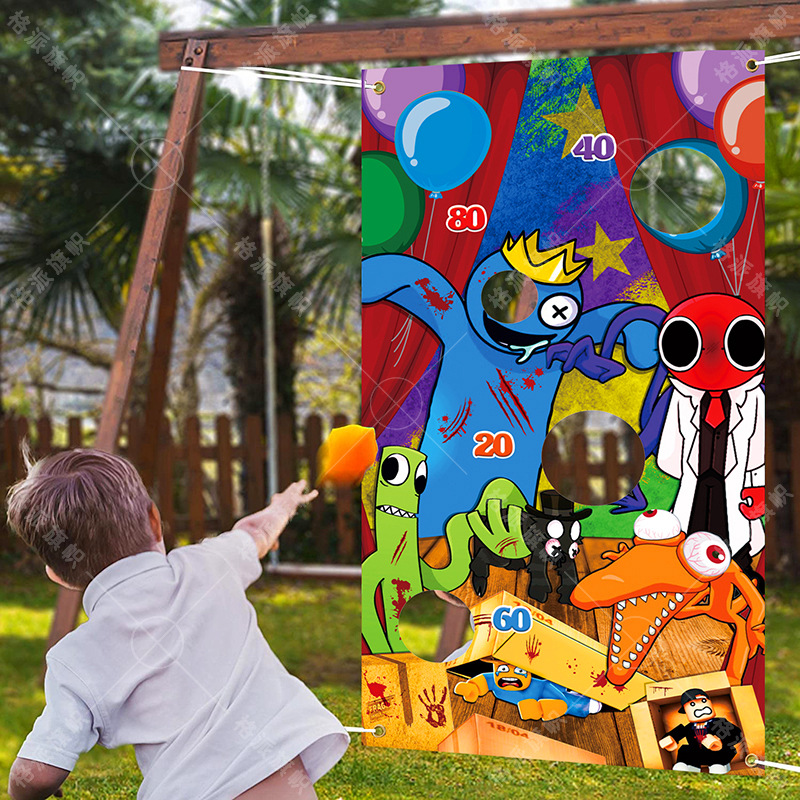 Roblox Rainbow Friends Fun Bean Bag Throwing Game Banner Sandbag Game Banner Party Decoration Supplies