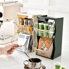 新款茶水间奶茶分类架子透明办公室收纳盒桌面茶包咖啡胶囊收纳架