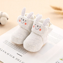 新生婴儿鞋袜春秋季不掉3-6-8-9个月学步软底可爱0-1岁宝宝棉鞋子