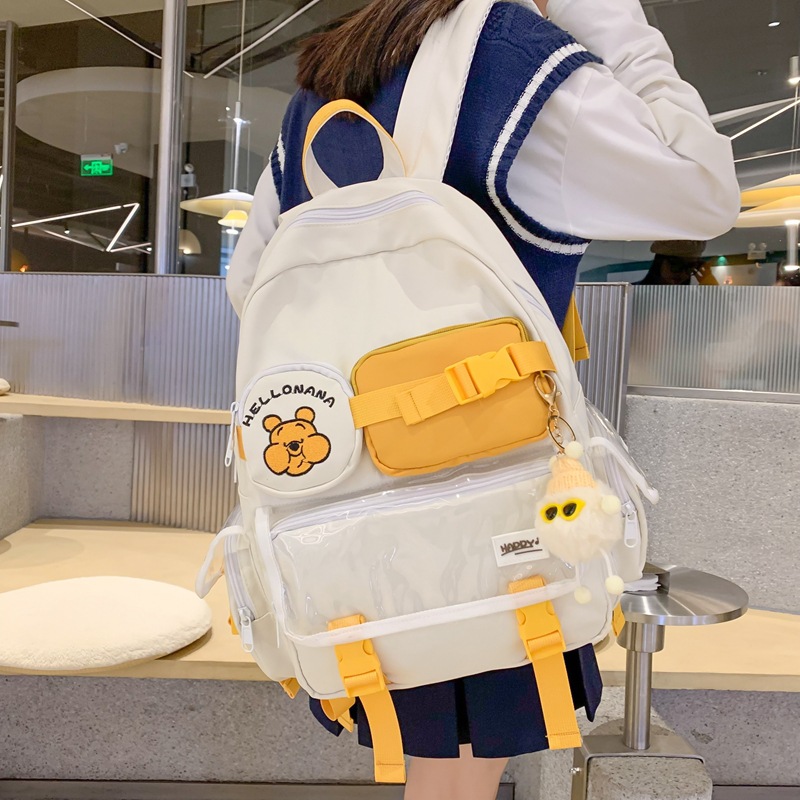 Backpack Women's Simple Travel Backpack Female Casual Junior High School Student High School and College Student Schoolbag