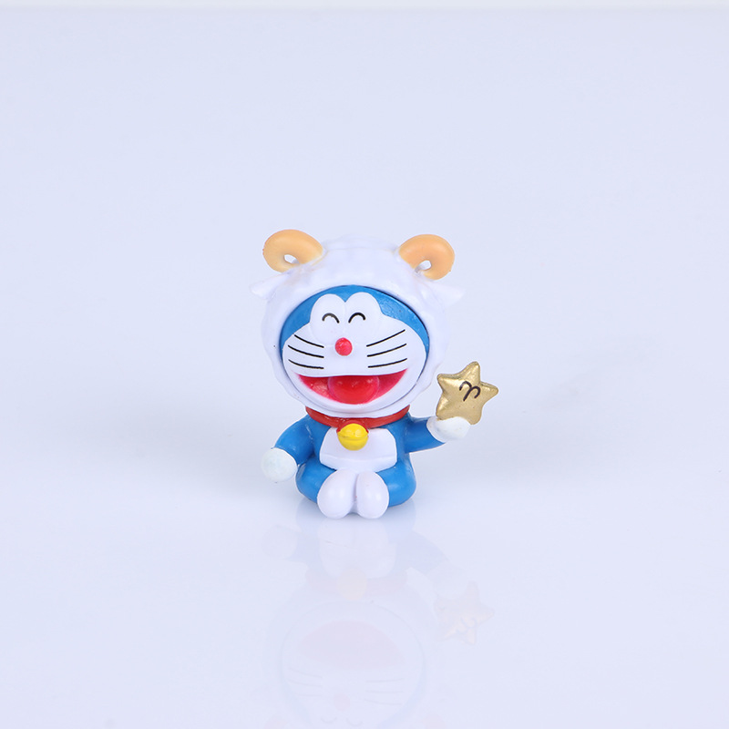 Cartoon Animation 12 Constellation Blue Fat Doraemon Hand-Made Blind Box Office Decoration Car Decoration Doll Blind Guess Box