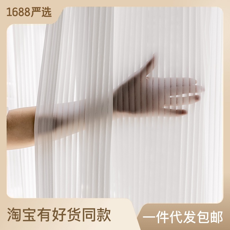 Dream Curtain Curtain Mesh Curtains Light Transmission Nontransparent White Living Room Vertical Sand Vertical Louver Bay Window Balcony White Yarn Window Screen