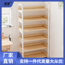 简易书架落地置物架家用铁艺多层收纳卧室书柜小型钢木架子储物架