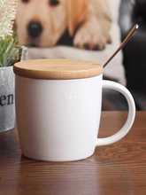 杯子陶瓷马克杯带盖勺大口容量情侣燕麦片早餐牛奶简约家用喝水杯
