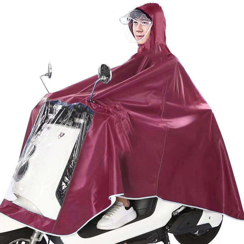 Men's and Women's Electric Scooter Poncho Raincoat Adult Student Widened Extended Version Windshield Single Double