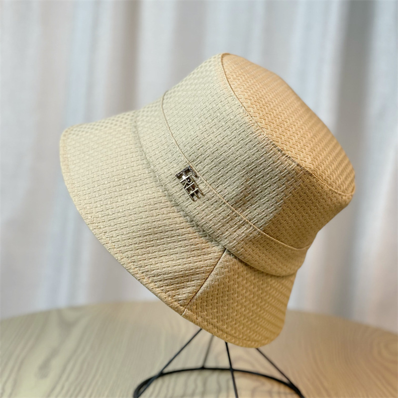 2023 New Autumn Bucket Hat Women's Korean-Style Fashion Sun-Proof Bucket Hat Plain All-Match Face-Looking Small Bucket Cap Fashion