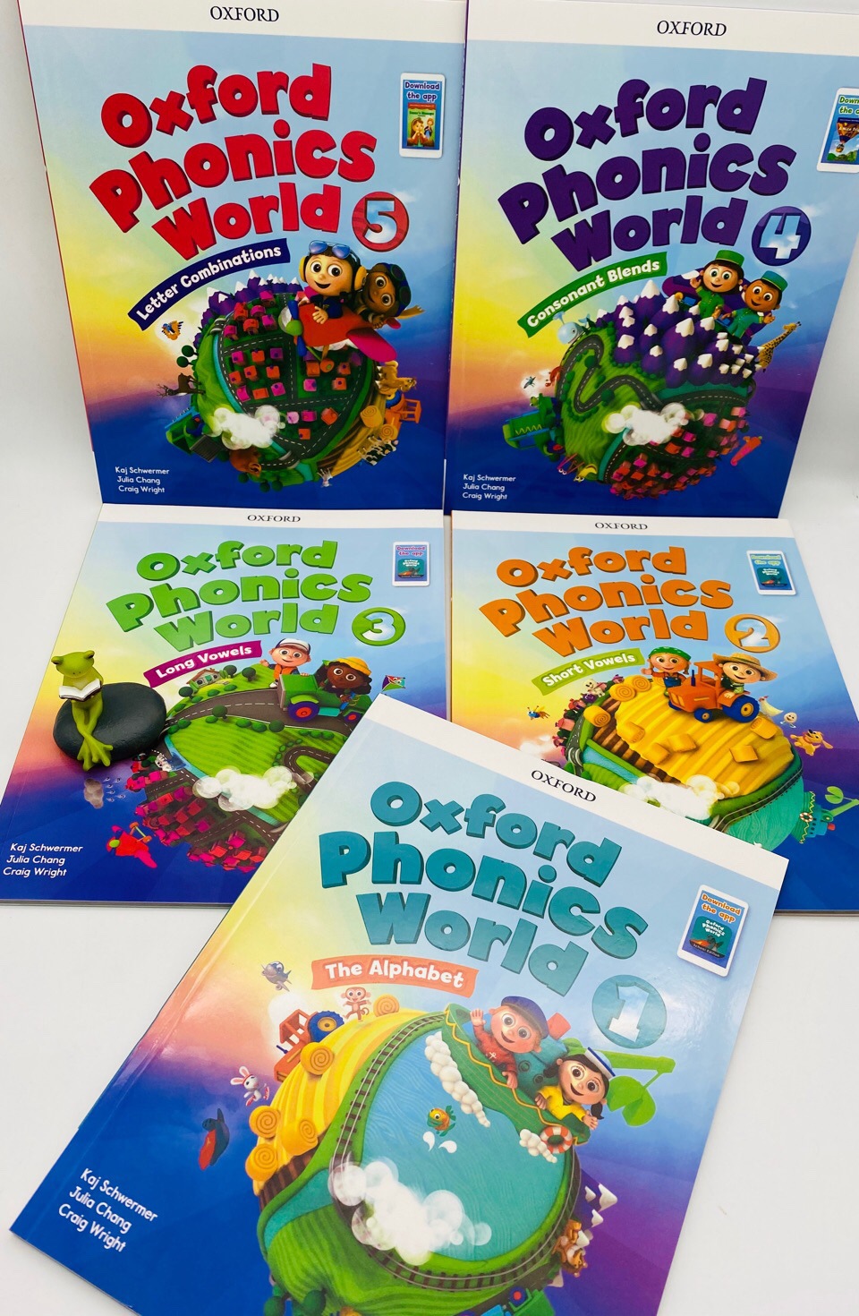 新版牛津自然拼读phonics world5册教材 5册练习册点读版小达人笔