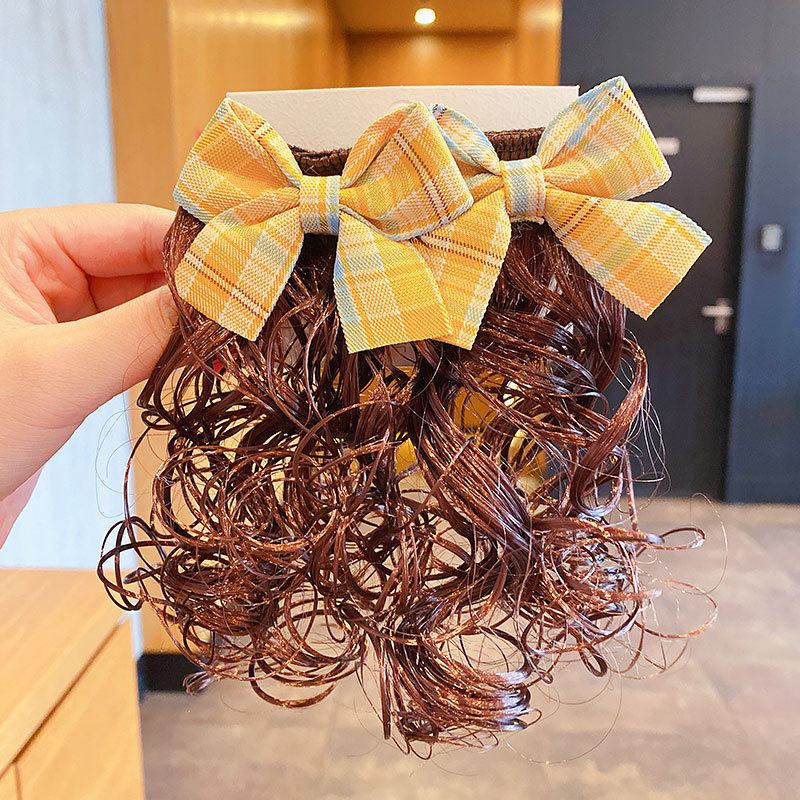 韩版儿童假发蝴蝶结发夹女童公主可爱造型夹发饰女孩甜美发卡头饰