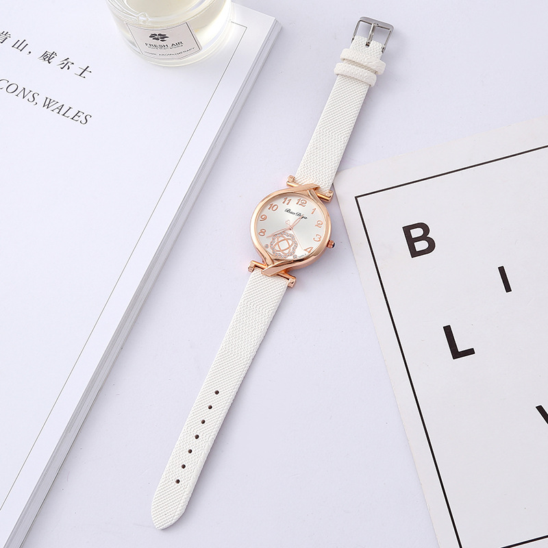 New Creative Women's Watch Woven Strap Pure Color All-Matching Couple Quartz Watch Fashion Diamond Dial Watch