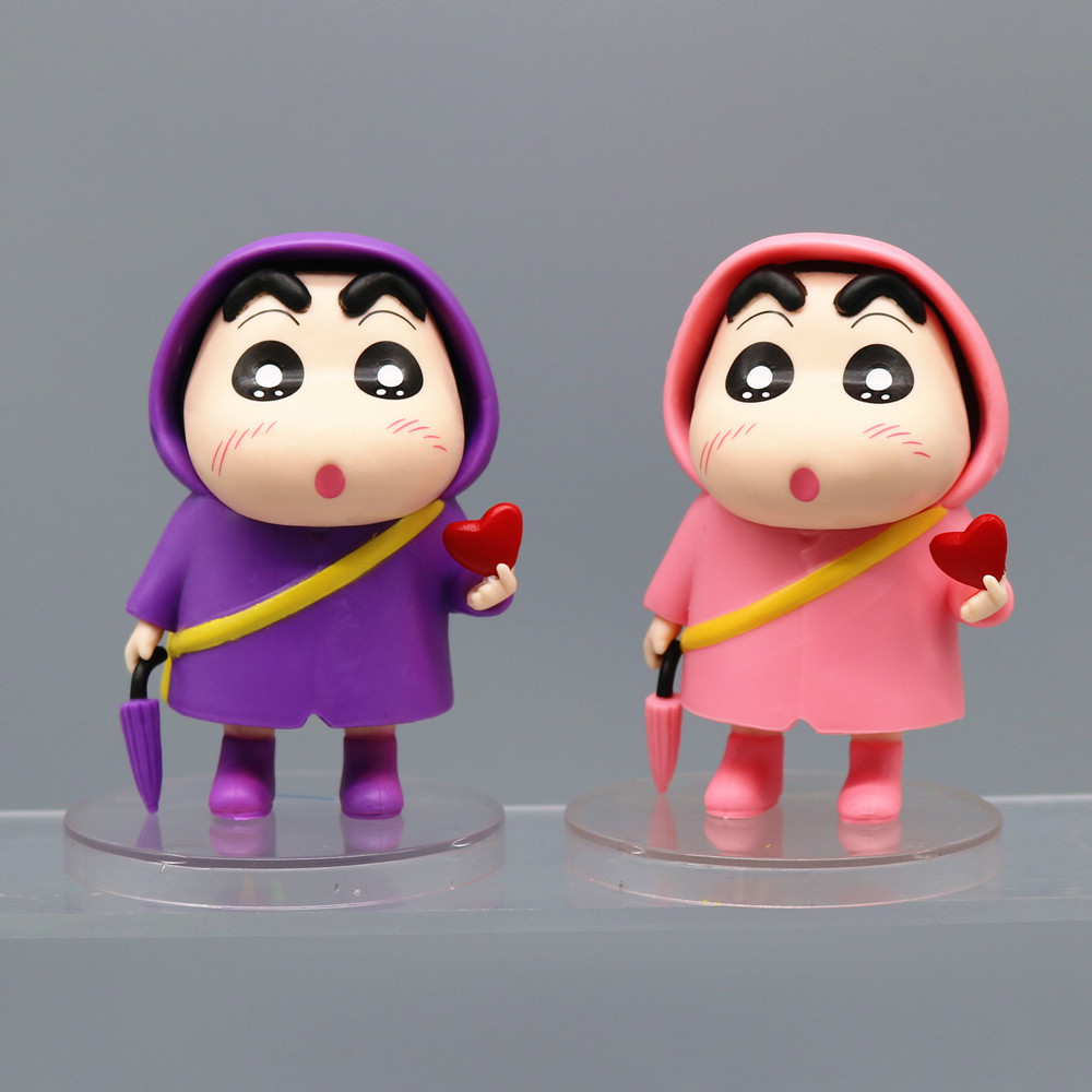 Nohara Xinzhizhu Q Version Crayon Xiaoxin Hand-Made Raincoat Bixin Xiaoxin Cute Cartoon Anime Model Ornaments