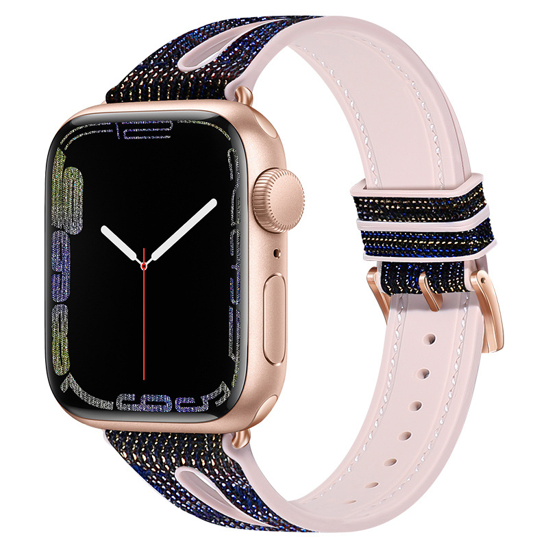 Apple Strap for Apple IWatch Strap Droplet Type Slim Fit Small Waist Silicone PU Leather Watch Band