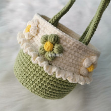瑶妈编织 泡芙花朵法式手提包 手工diy牛奶棉钩针材料包非成品