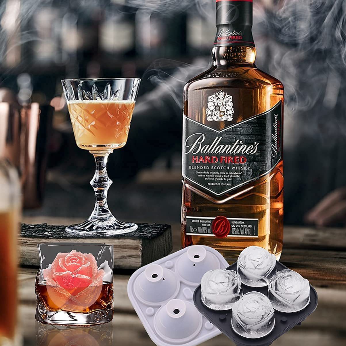 亚马逊热销玫瑰花冰格威士忌冰球夏季网红制冰神器硅胶冰格无味