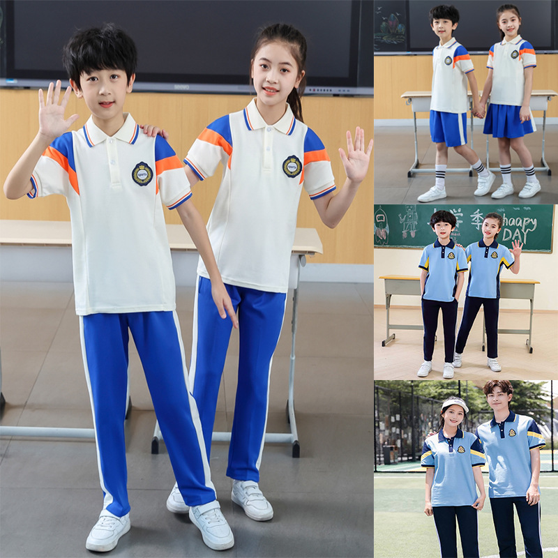 summer junior high school primary school uniform graduation sports meeting children‘s short-sleeved class uniform high school uniform set spot wholesale