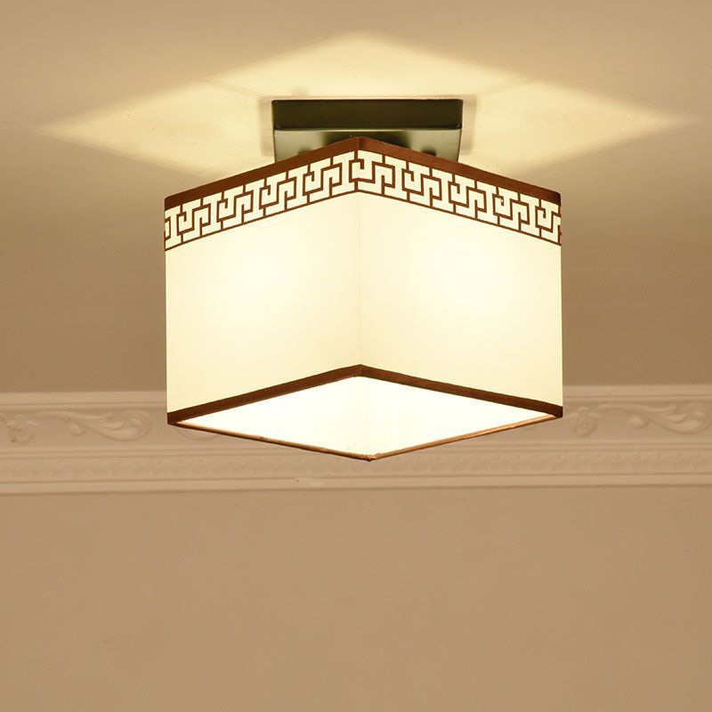 新中式复古走廊过道小吸顶灯led玄关阳台灯现代入户门厅方形灯具