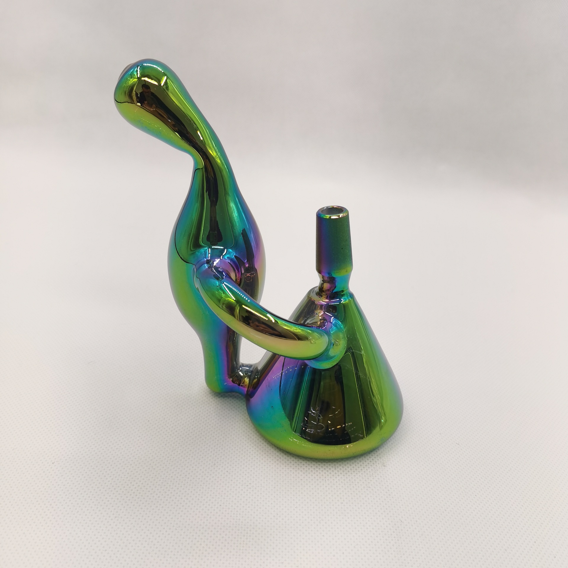 亚马逊外贸新品玻璃烟具配件个性玻璃水烟壶炫彩回水玻璃工艺品