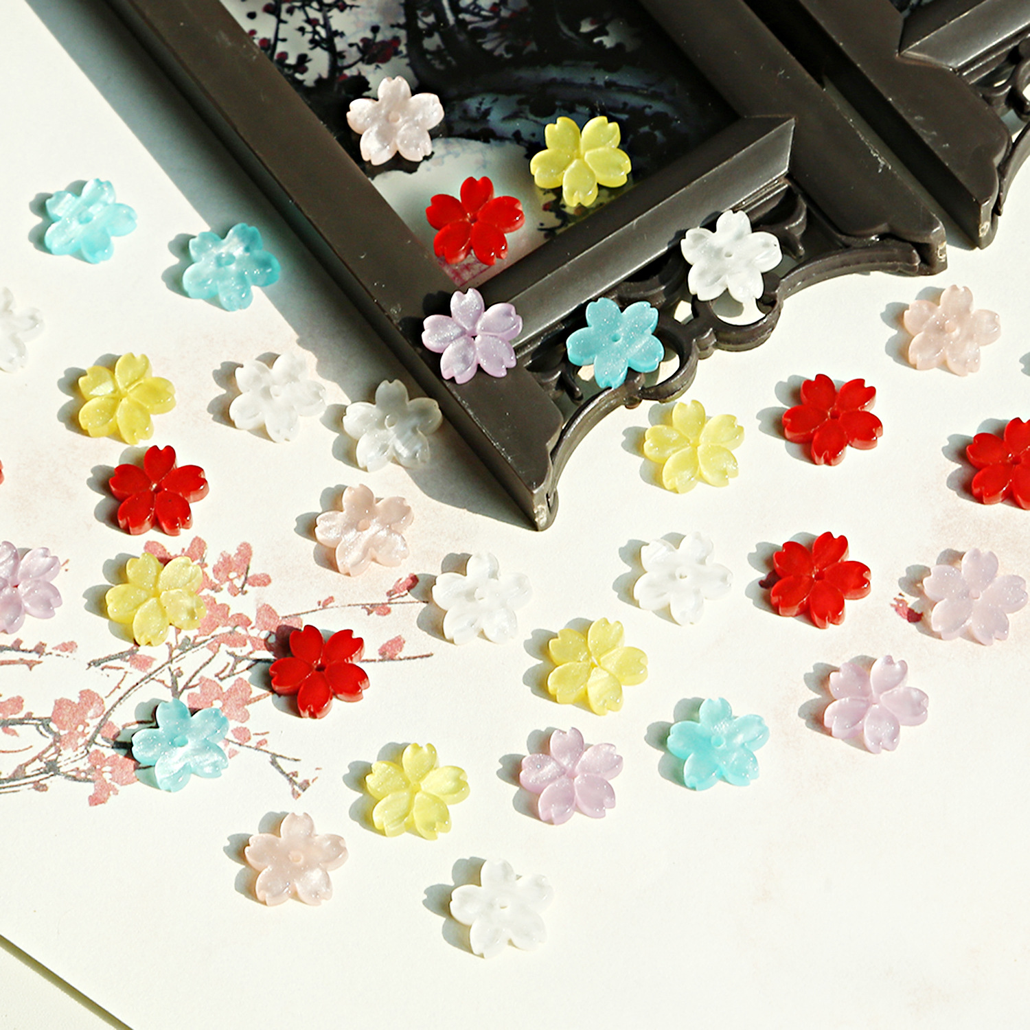 Acetate Imitation Shell Tee-Dimensional Little Flower Antique Accessories DIY Handmade Hairpin Tuinga Earring Accessories Material