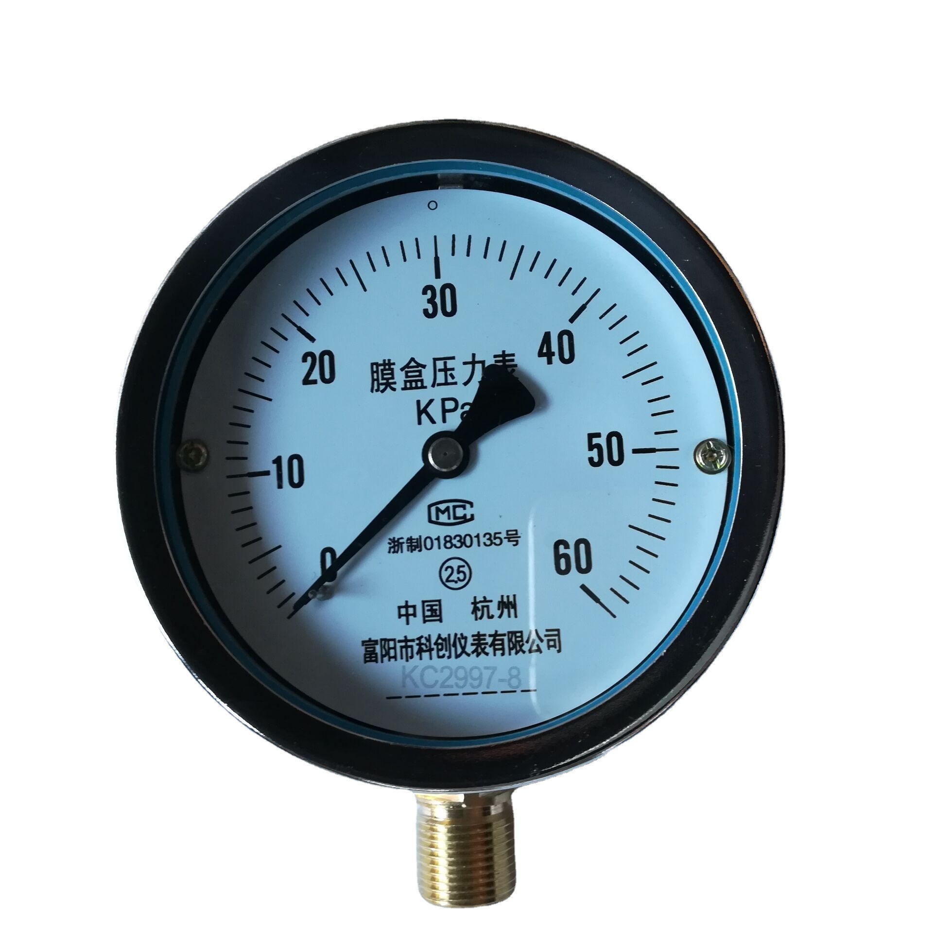 天然气管道专用压力表膜盒压力表千帕表微压表ye16kpa60kpa40kpa