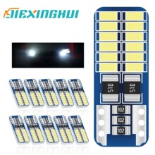 汽车led T10示宽灯 牌照灯示廊灯3014 24smd 解码双面高亮led小灯