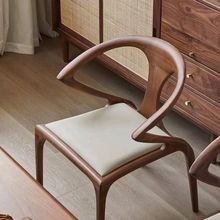 北欧复古实木简约餐椅创意餐厅椅子剑椅靠背中式家用舒适