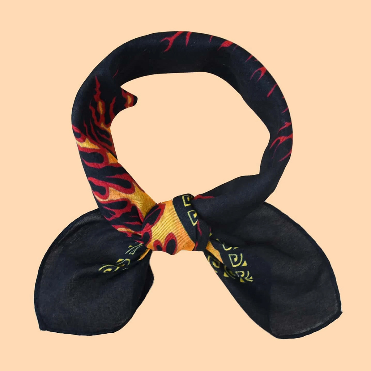 欧美时尚万圣节火焰全棉头巾街舞潮流嘻哈多功能百搭现货批发方巾